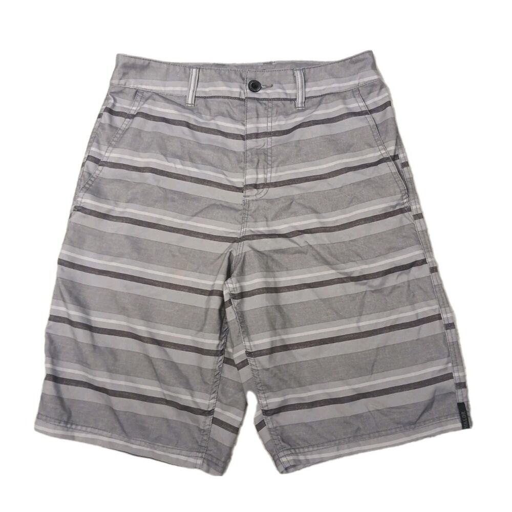 Valor Swim Board Shorts Sz 30 Gray Striped Walking Swim Land Sea Street Preppy